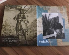苏富比 2019年 英语书籍 图书  书籍 古籍 善本 文学 历史 插画 拍卖专场 2册