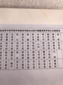 老照片 泉州幼儿师范高等专科学校学前教育2018届早期教育班毕业生合影留念2018.1.10