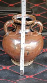 元代冮官窑双系瓶，全品
