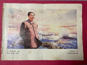 80年代年画缩样散页双面：《东方红》《招财进宝》吉林美术出版社 16开