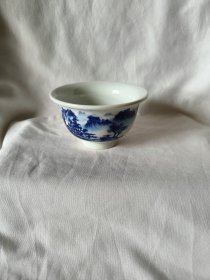 景德镇瓷器青花收藏手绘主人杯精品茶杯茶具万里江山珍藏