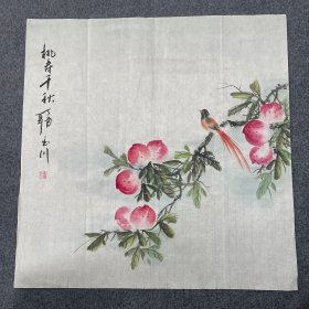 精品国画-桃寿千秋