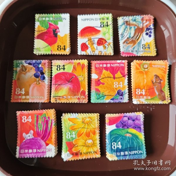 日本信销邮票 2019年秋天的记忆 84円10全