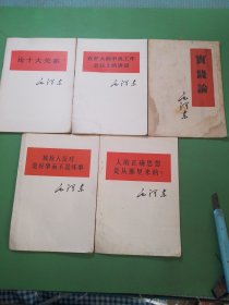 论十大关系、在扩大的中央工作会议上的讲话、被敌人反对是好事而不是坏事、人的正确思想是从哪里来的？、实践论共5本合售