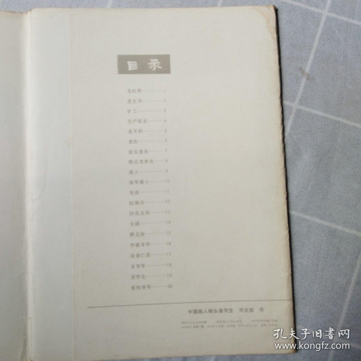 中国画人物头像写生（全20页）