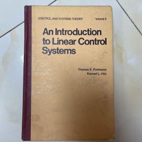 CONTROL AND SYSTEMS THEORY  Volume 5  An Introduc