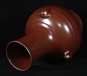 旧藏 清乾隆紫金釉三羊瓶 高23.5×16.5厘米