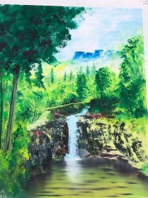 印象派画家刘长龙作品：手绘油画桃花潭