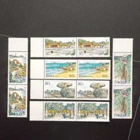 1999-6T 普陀秀色邮票 双连带边纸2套全（原胶全品）