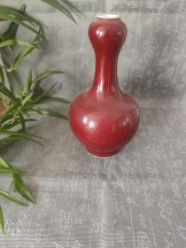 红釉蒜头尊瓶造型独特完整漂亮298元惠出