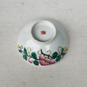 六十年代初景德镇陶瓷碗手绘粉彩瓷碗老式饭碗菜碗