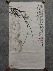 四川著名画家 古帆 国画兰花 原稿手绘真迹 保真出售 画心软片尺寸88*48厘米