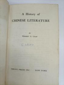 A History of Chinese Literature