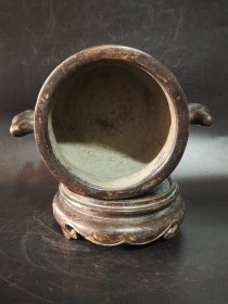 古董 古玩收藏 铜器 精品铜炉 传世铜香炉 回流铜炉 长16厘米，宽13厘米，高11.5厘米，重量3.5斤