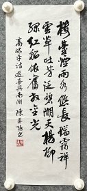 陈升阳老师手写书法小品 高毓平诗《游嘉兴南湖》 20.7x49.8cm