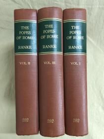 The Popes 兰克名著《教皇史》精装三卷全 , 1866年初版，150多年前的老版书，漆布面精装本， 朗克《教皇史》 全3卷