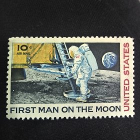 S101美国1969年 人类首次登月宇航员 信销 1全 左上有折角