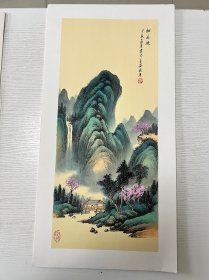 陕西省美术家协会会员、乐城书画院院长郑武荣手画 山水四条屏，画功高深 画面精美 收藏价值很高