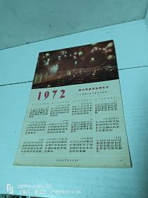 1972年年历，上海东方红书画社出版，定价0.03元，印有伟大领袖毛主席生日1893年12月26日，宽13厘米，长18.6厘米