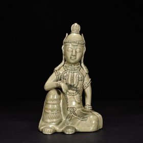 宋秘色越窑人物塑像