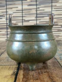 古董  古玩收藏   铜器   铜香炉  尺寸长宽高:10/10/10.5厘米，重量:1.4斤