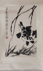 卢光照 鳜鱼图67×42立轴 （保真私洽）卢光照（1914-2001），中央文史馆馆员，中国美术家协会会员、中国当代大写意花鸟画的杰出代表之一，齐白石艺术研究会会长、北京花鸟画研究会名誉会长、中国书画函授大学特约教授。师从齐白石先生，为北京齐派四大家之一。工大写意花鸟，兼及篆刻、书法。