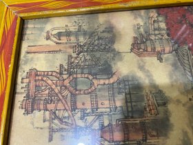 70年代木框画镜框画挂画