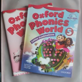 oxford phonics world 5+练习册（2本合售）附2张光盘，无笔记划线