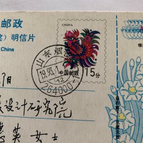 中国邮政贺年有奖鸡实寄明信片（264）