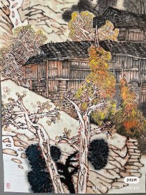 黄格胜，画芯尺寸136×68cm. 实物拍摄，品相如图，纯手绘。手机自然拍摄，无修图，保证与原图相符合。