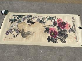著名画家 李罗 花鸟画 六尺 尺寸大