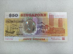 新加坡50元独立25周年 塑料纪念钞 1990年 全新UNC 新加坡50元纪念钞 全程无347号码E061152 实物照片