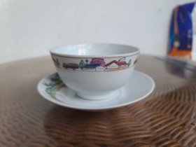 中国湖南醴陵国光瓷厂 碗碟一套 釉下五彩 1970年 （12）