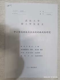 中小型高新技术企业的战略风险研究(武汉大学硕士学位论文)