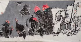 【保真字画，得自画家本人】尹文红137X68cm！2 (曾用笔名尹文鸿) 云南蒙自人，毕业于云南艺术学院。现为中国美术家协会会员、中国书法家协会会员、中国工笔画学会会员、云南艺术学院特聘教师、云南省文史研究馆研究员、云南省红河州书法家协会名誉主席,现居北京。