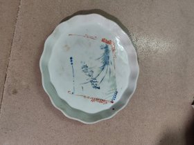 554.民国1921年潮汕瓷兰花茶盘