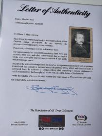 爱因斯坦 Albert Einstein 1927年亲笔签名照 psa鉴定认证 馆藏级珍品