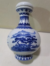 一斤装杏花村酒风景图青花瓷酒瓶