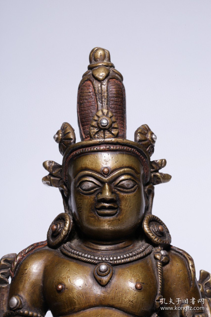 清合金铜嵌银黄财神坐像