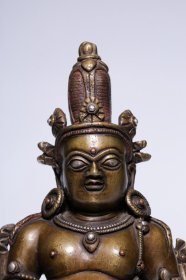 清合金铜嵌银黄财神坐像