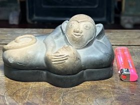 敦厚“猴子摘桃”澄泥砚（不议价！）