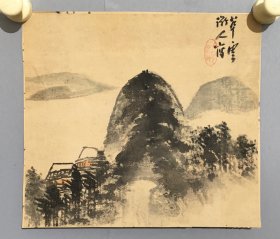 日本名家绘画：小室翠云《山居图》（册页，保真）