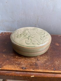宋代耀州窑刻划粉盒 古玩古董杂项瓷器收藏品摆件一线跑货精品装饰品
