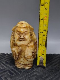 老玉钟馗手把件，个头大分量足。