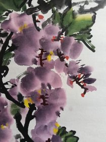 赵英水～四尺开三软片花鸟。