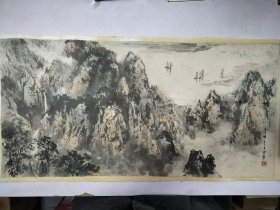 陶宗育山水 收藏保真 68*34cm