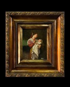 《母性光辉》欧洲纯手绘木板油画