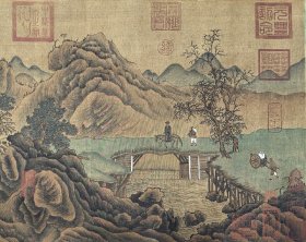 (精品字画) 绢本溪山行旅图 全长宽55.2厘米X7米左右 画心46.1厘米X243厘米