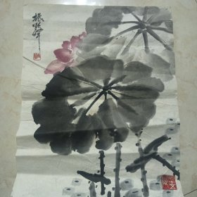 支振声 国画一副 泰州著名画家 有洞眼