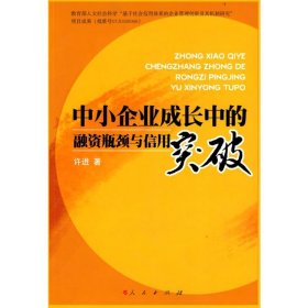 正版 中小企业成长中的融资瓶颈与信用突破 许进　著 人民出版社